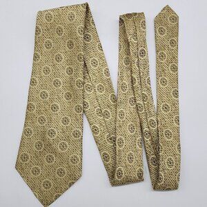 1960s Rhodia Necktie Geometric Gold Yellow Acetate Woven in France 4" W 55" L VT